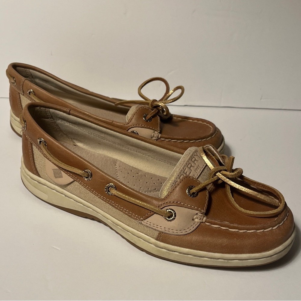 SPERRY Angelfish Metallic Boat Shoe, Size 7, used but in good condition